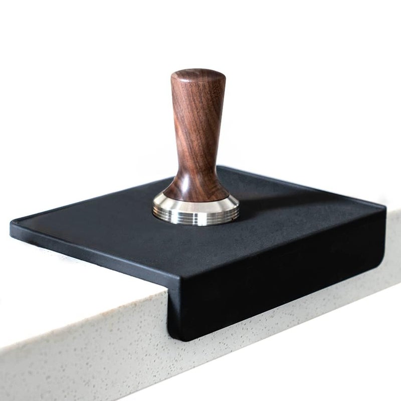 watchget Espresso Tamping Mat, Coffee Tamper Mat, Black Food Grade Silicone Pad, 8Inch X 6Inch Coffee Tamping Mat, Portafilter Mat For Barista Espresso Machine Accessory, Waterproof and Heat Resistant - Image 1